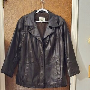Women's Carolina Colors Faux Leather Brown Jacket size 18/20